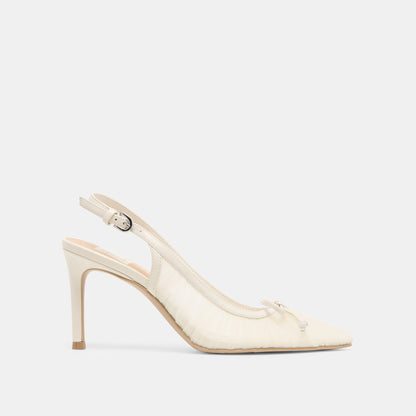 Dolce Vita Yela White Tulle Heels
