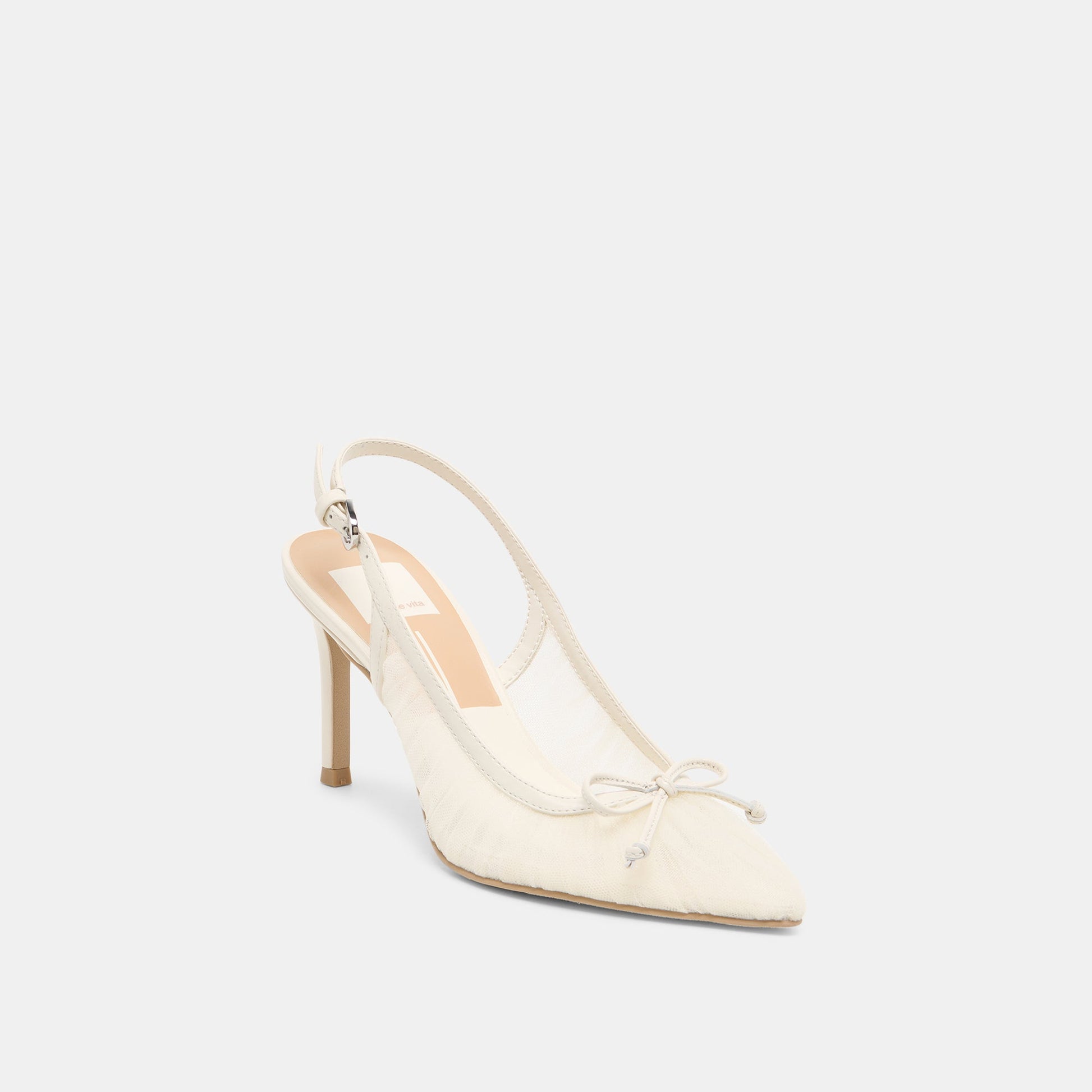 Dolce Vita Yela White Tulle Heels