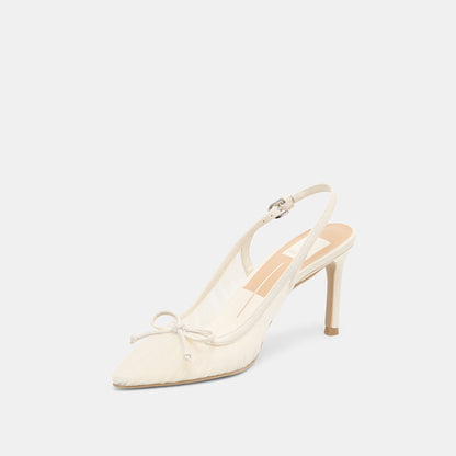 Dolce Vita Yela White Tulle Heels
