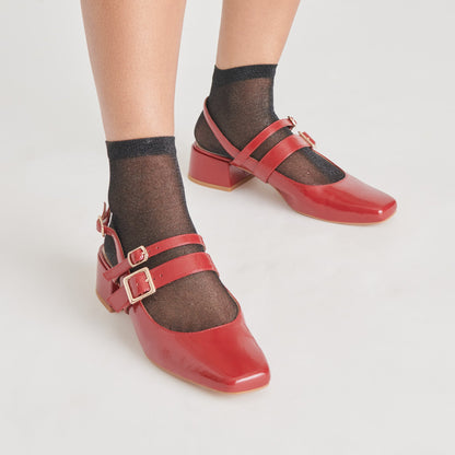 Dolce Vita PATZY HEELS CRIMSON CRINKLE PATENT LEATHER