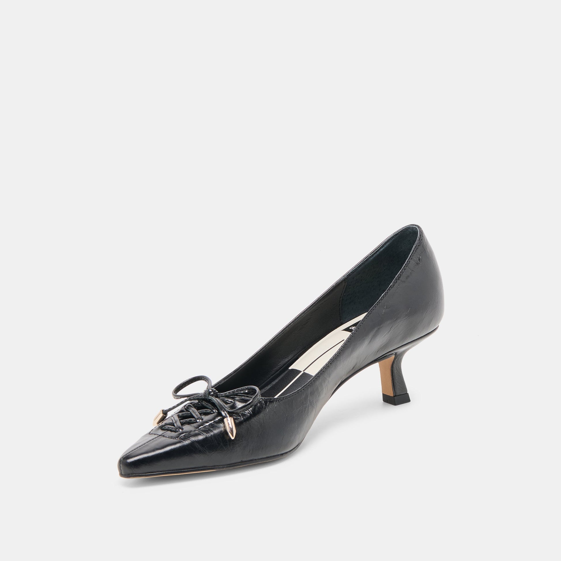 Dolce Vita Clarie Midnight Crinkle Patent Leather Heels