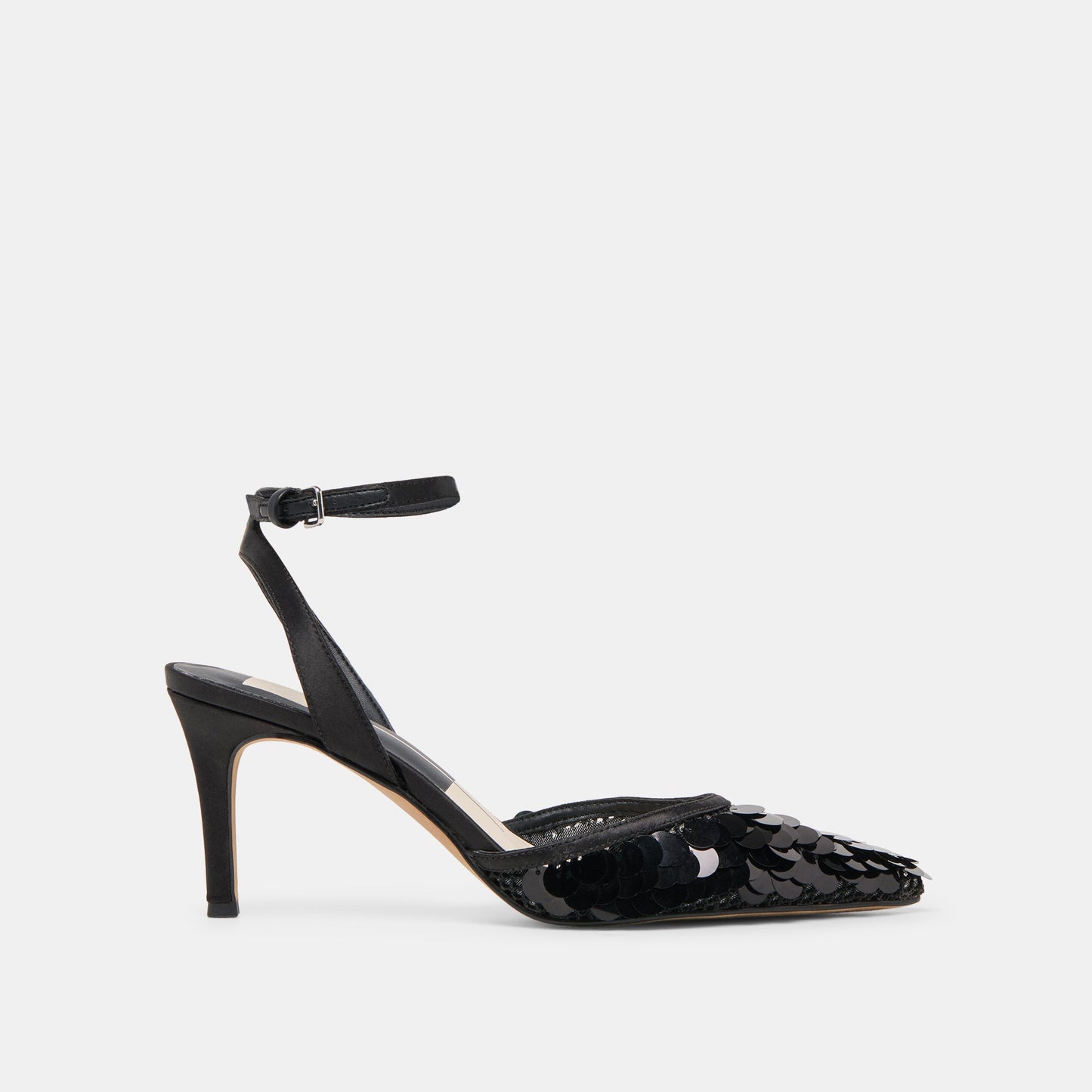 Dolce Vita Elizza Confetti Onyx Woven Mesh Heels