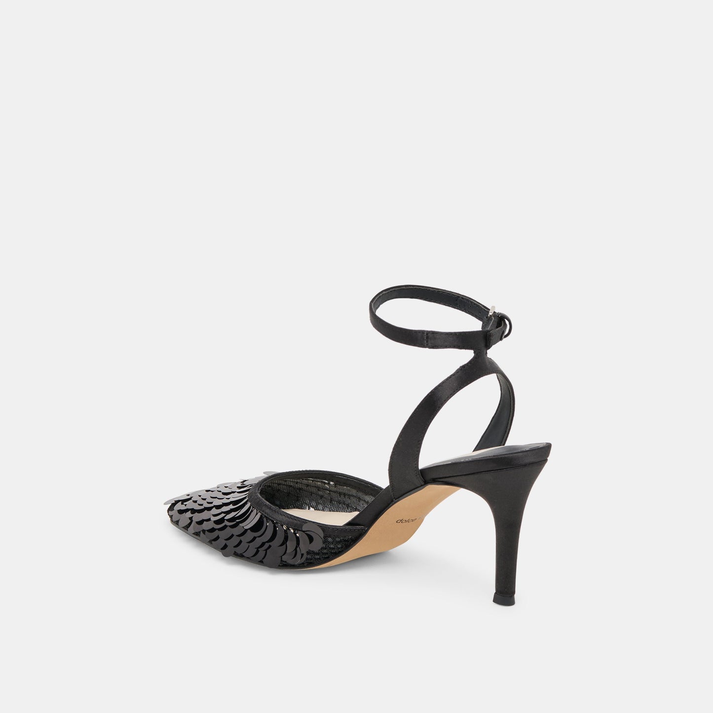 Dolce Vita Elizza Confetti Onyx Woven Mesh Heels