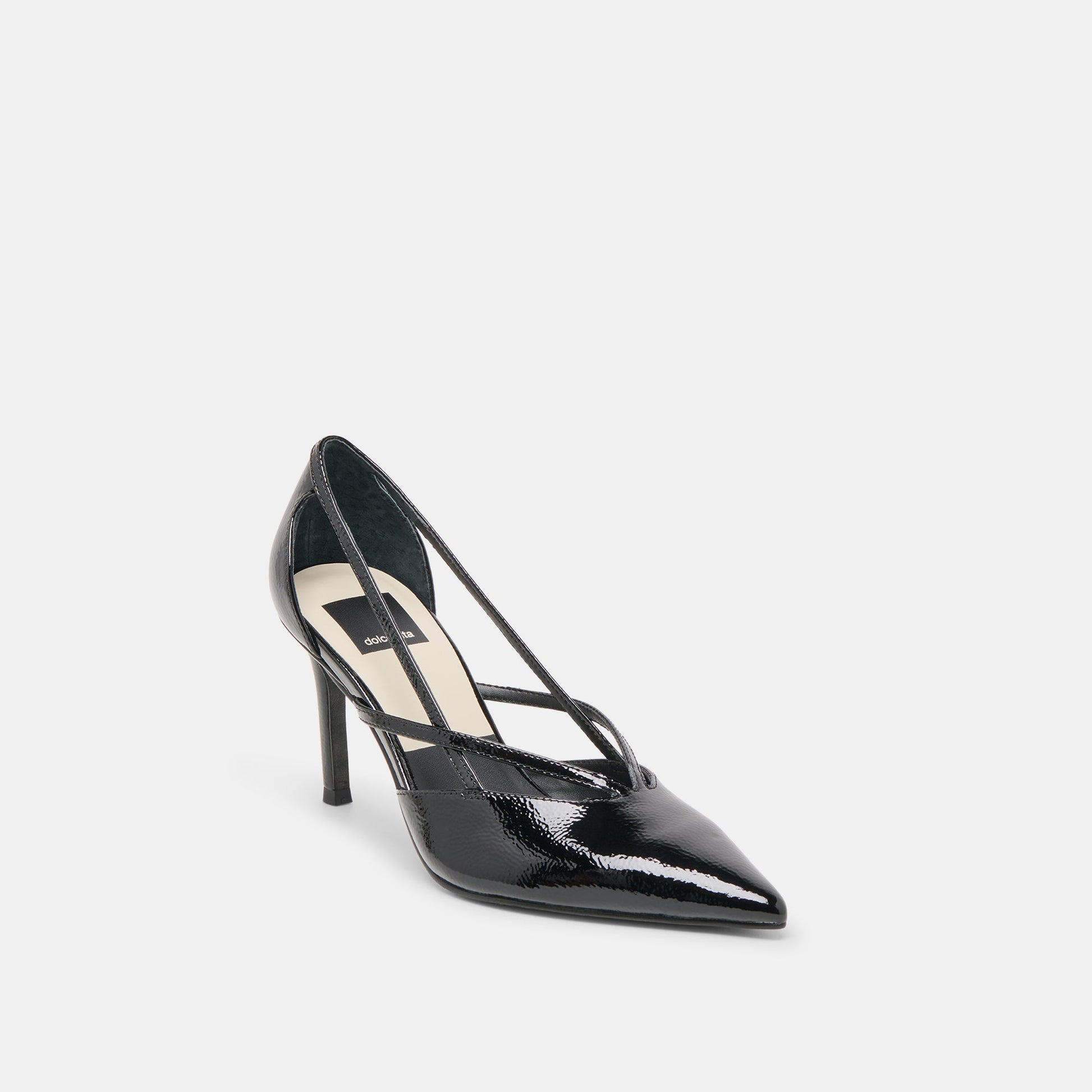 Dolce Vita Kaine Midnight Crinkle Patent Leather Heels