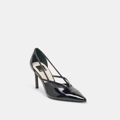 Dolce Vita Kaine Midnight Crinkle Patent Leather Heels