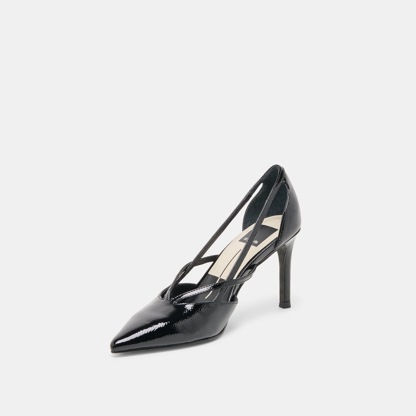 Dolce Vita Kaine Midnight Crinkle Patent Leather Heels
