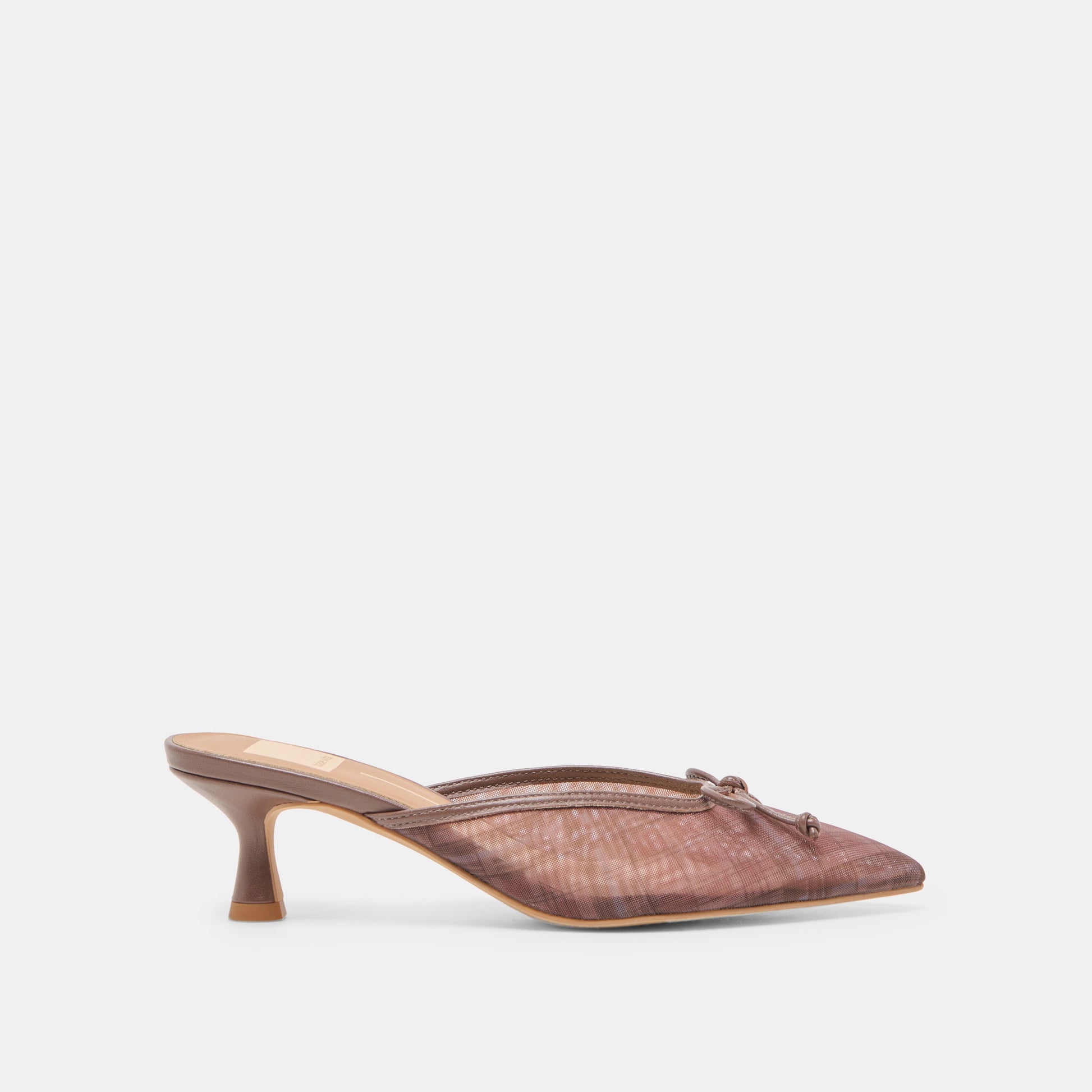Dolce Vita Cleo Cognac Plaid Mesh Heels
