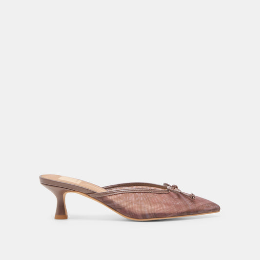 Dolce Vita Cleo Cognac Plaid Mesh Heels