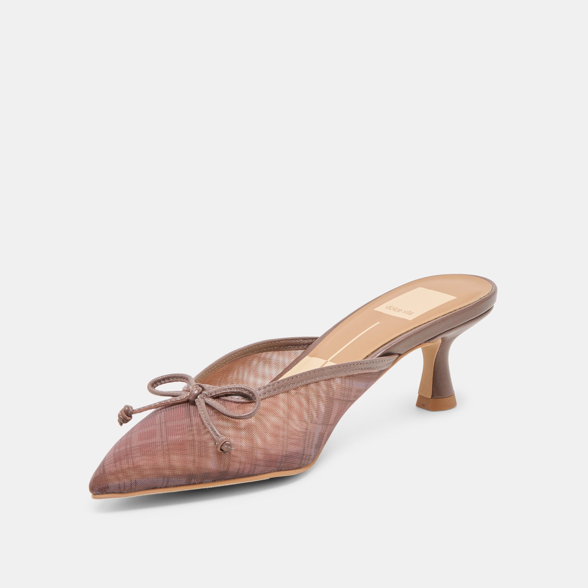 Dolce Vita Cleo Cognac Plaid Mesh Heels