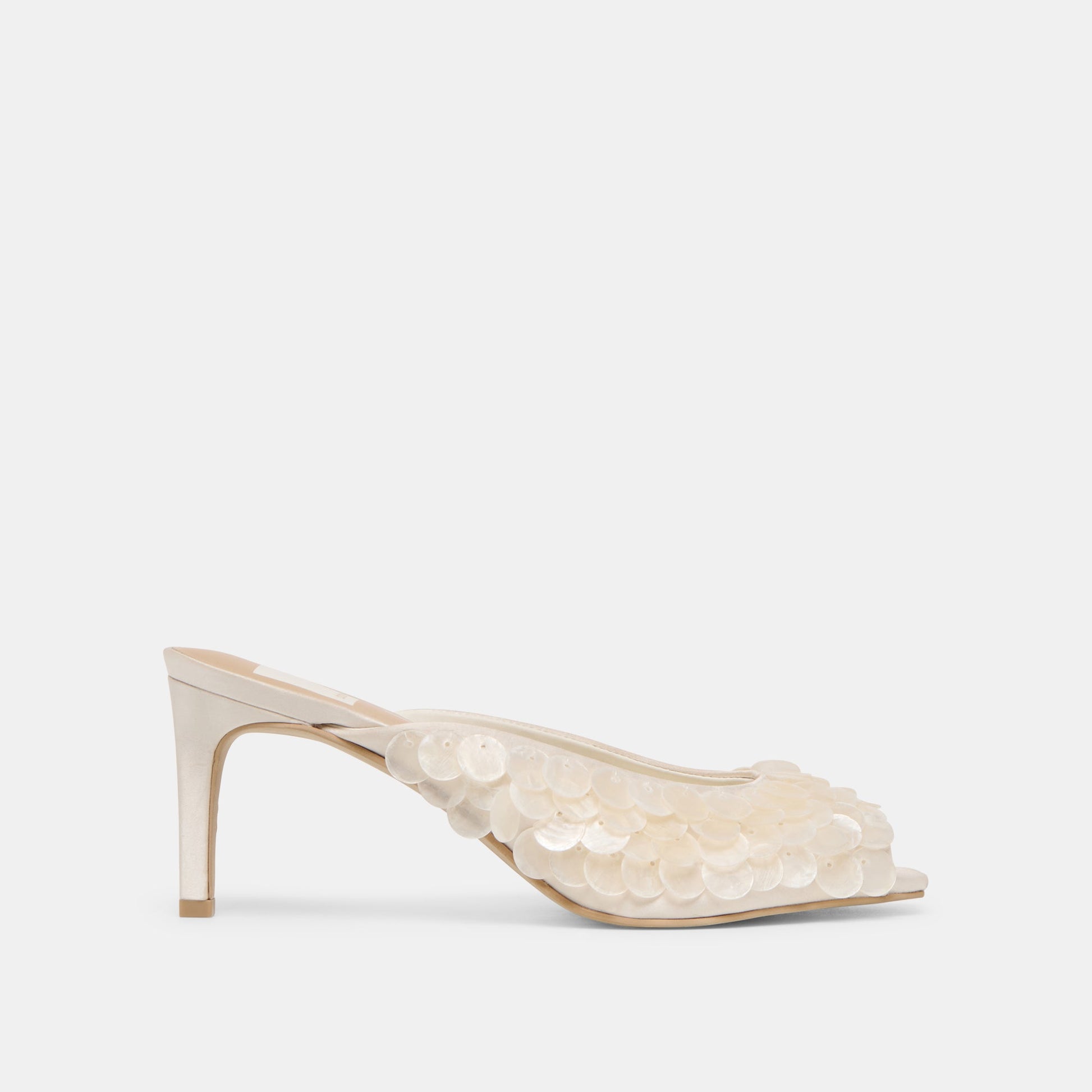 Dolce Vita Samary Confetti Off White Satin Heels