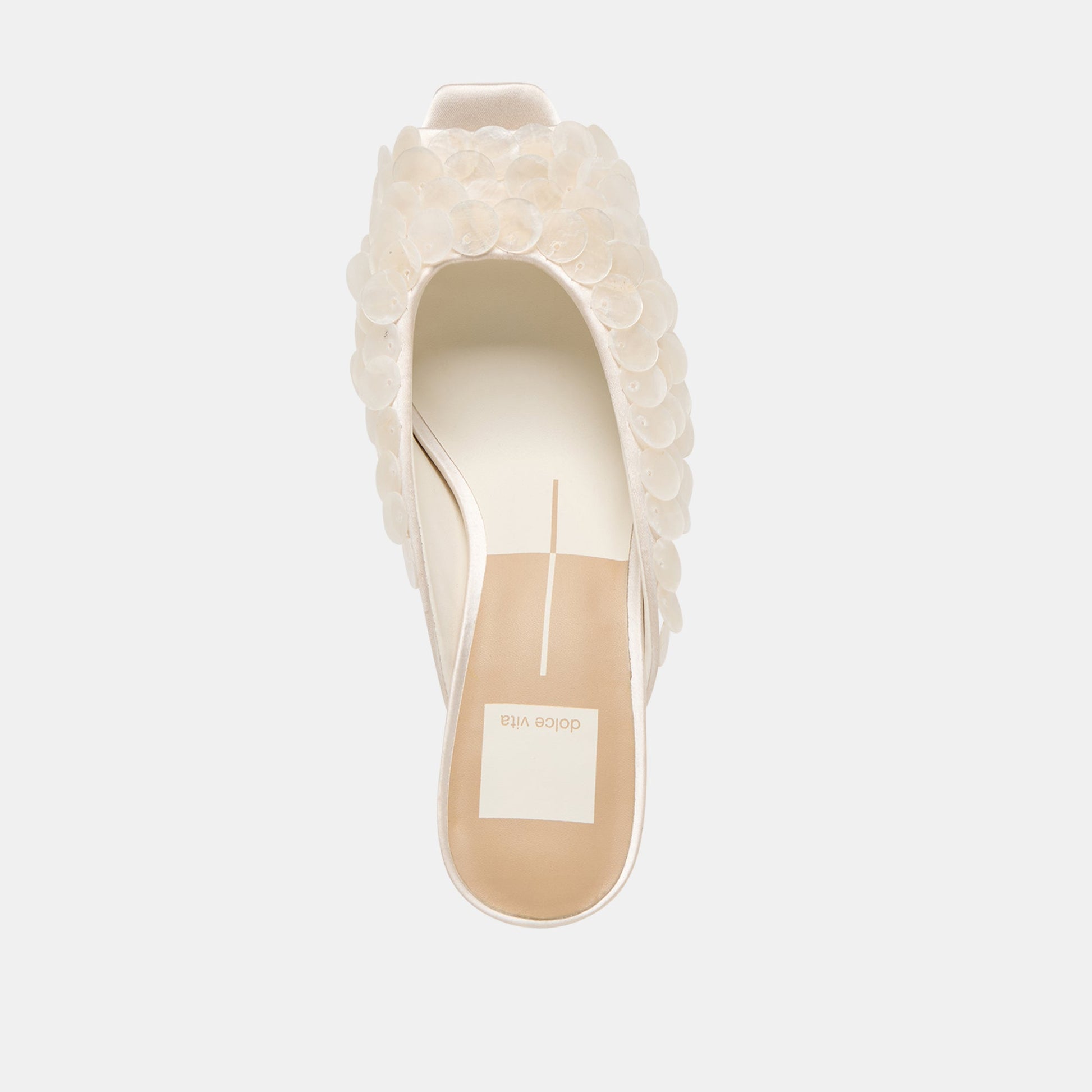 Dolce Vita Samary Confetti Off White Satin Heels