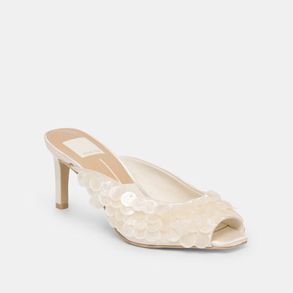 Dolce Vita Samary Confetti Off White Satin Heels