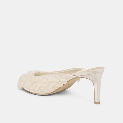 Dolce Vita Samary Confetti Off White Satin Heels
