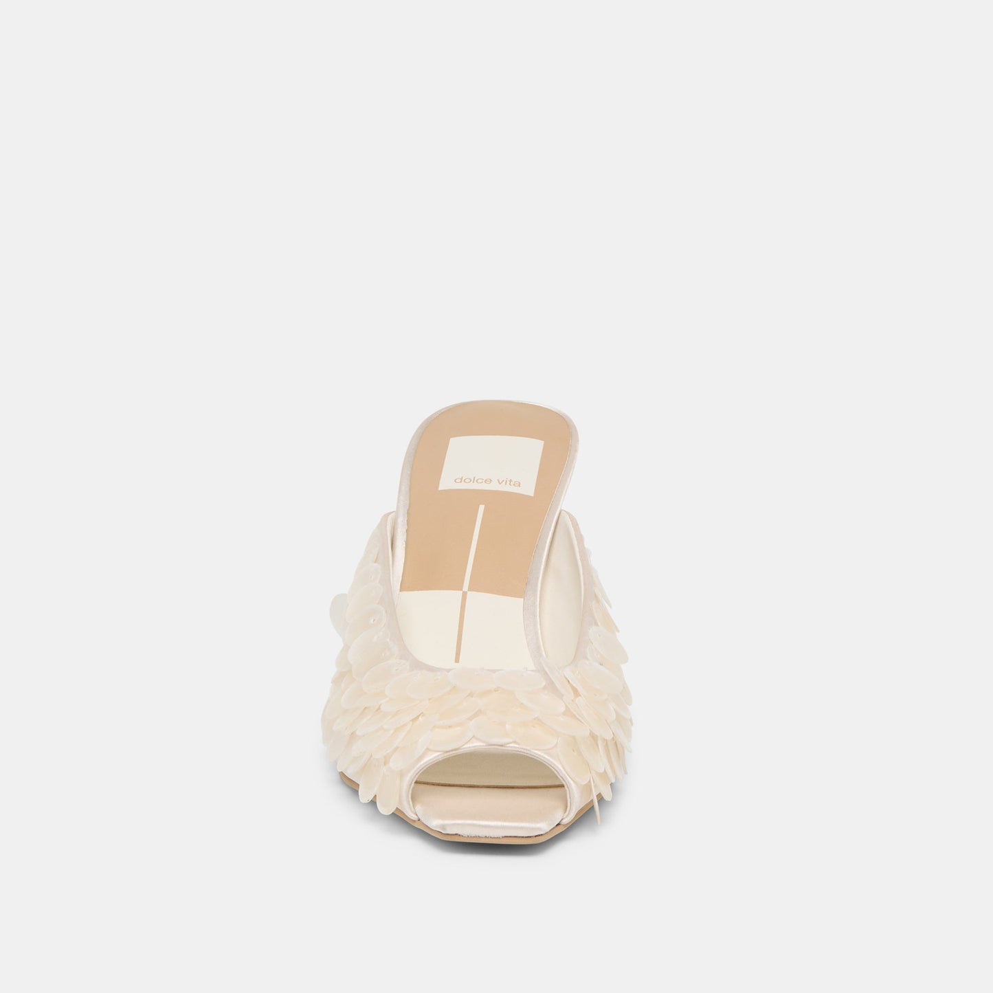 Dolce Vita Samary Confetti Off White Satin Heels