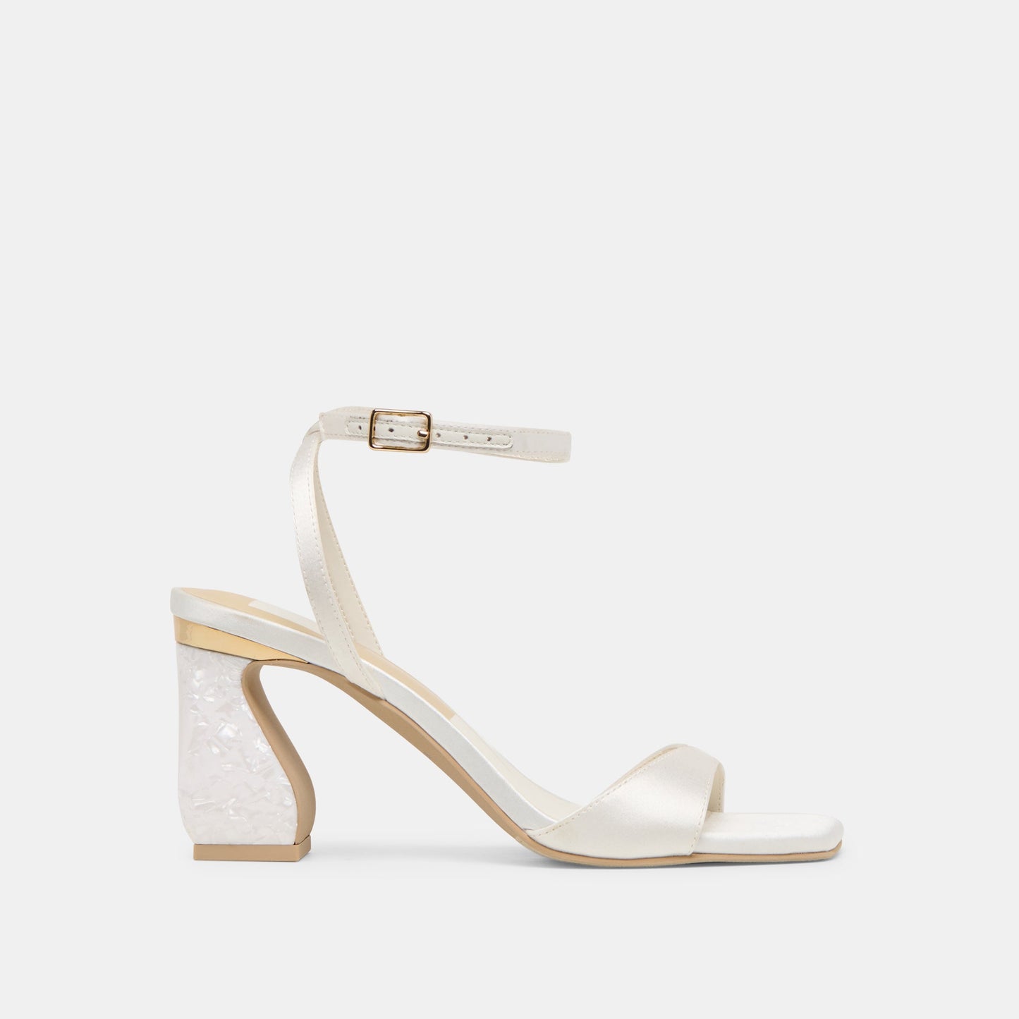 Dolce Vita Tilda True White Satin Heels