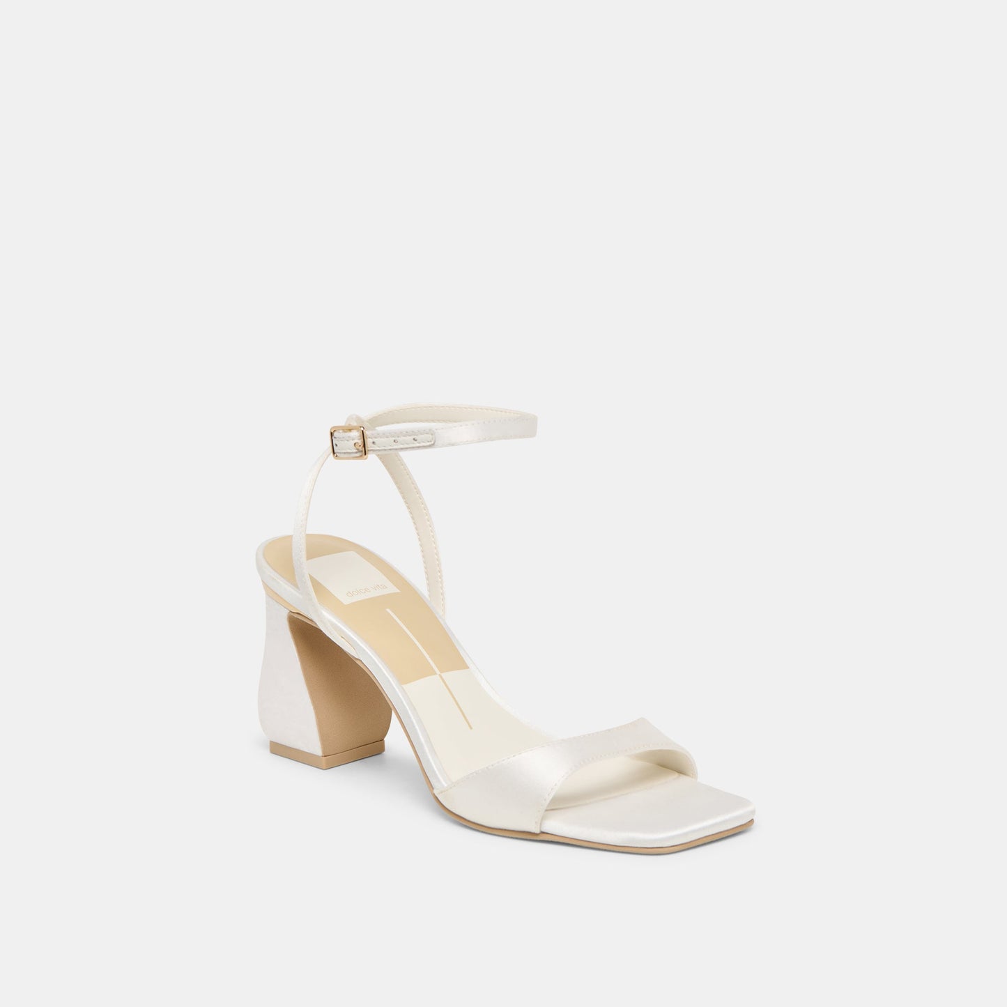 Dolce Vita Tilda True White Satin Heels