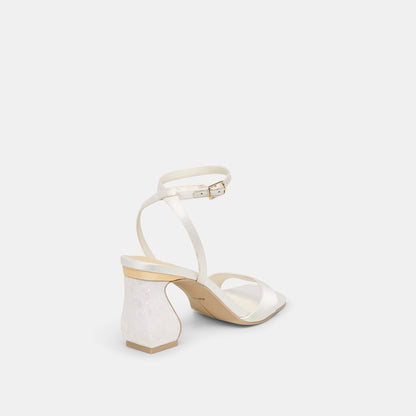 Dolce Vita Tilda True White Satin Heels