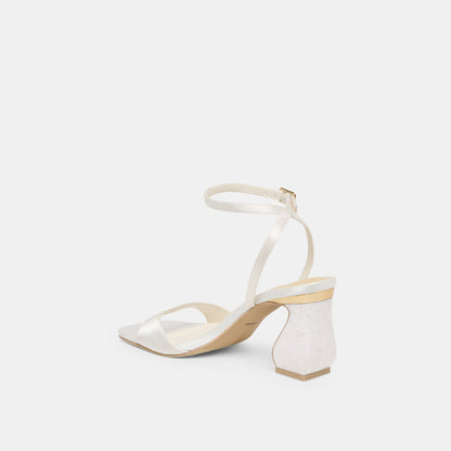 Dolce Vita Tilda True White Satin Heels