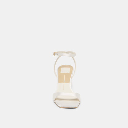 Dolce Vita Tilda True White Satin Heels