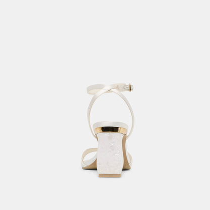 Dolce Vita Tilda True White Satin Heels