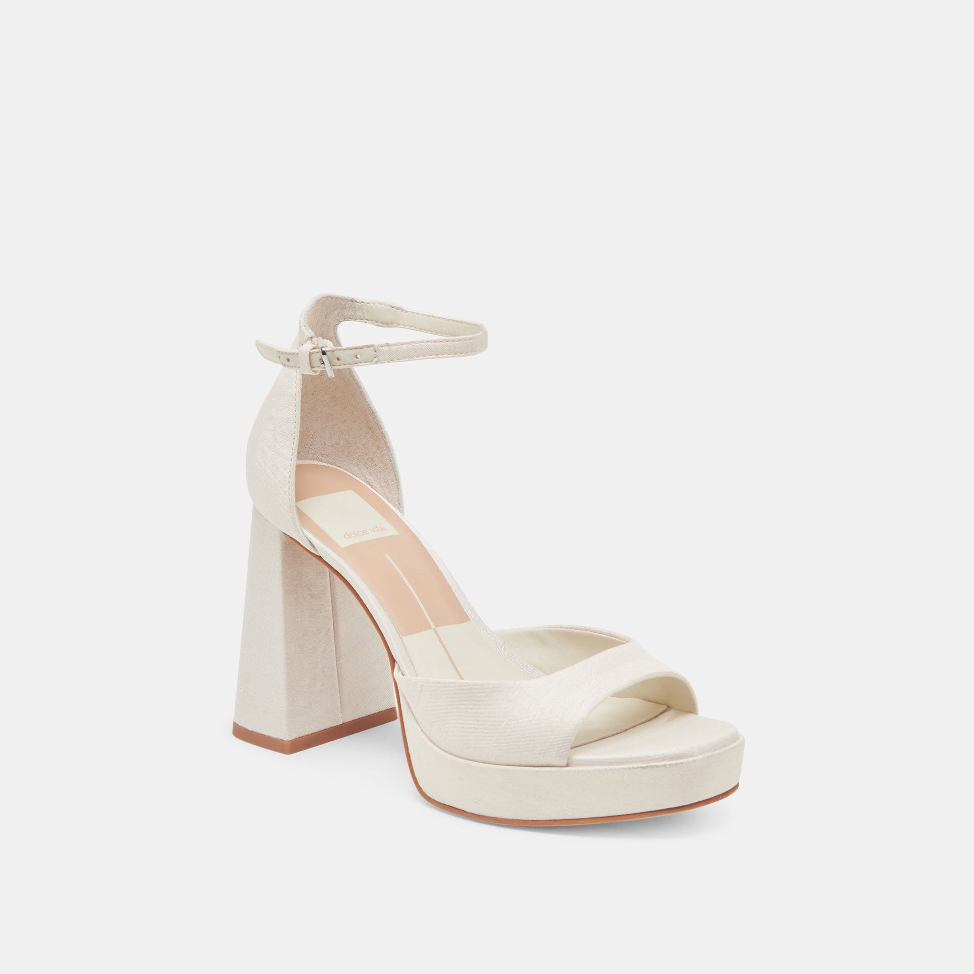 Dolce Vita PANDRO WIDE HEELS WHITE SATIN