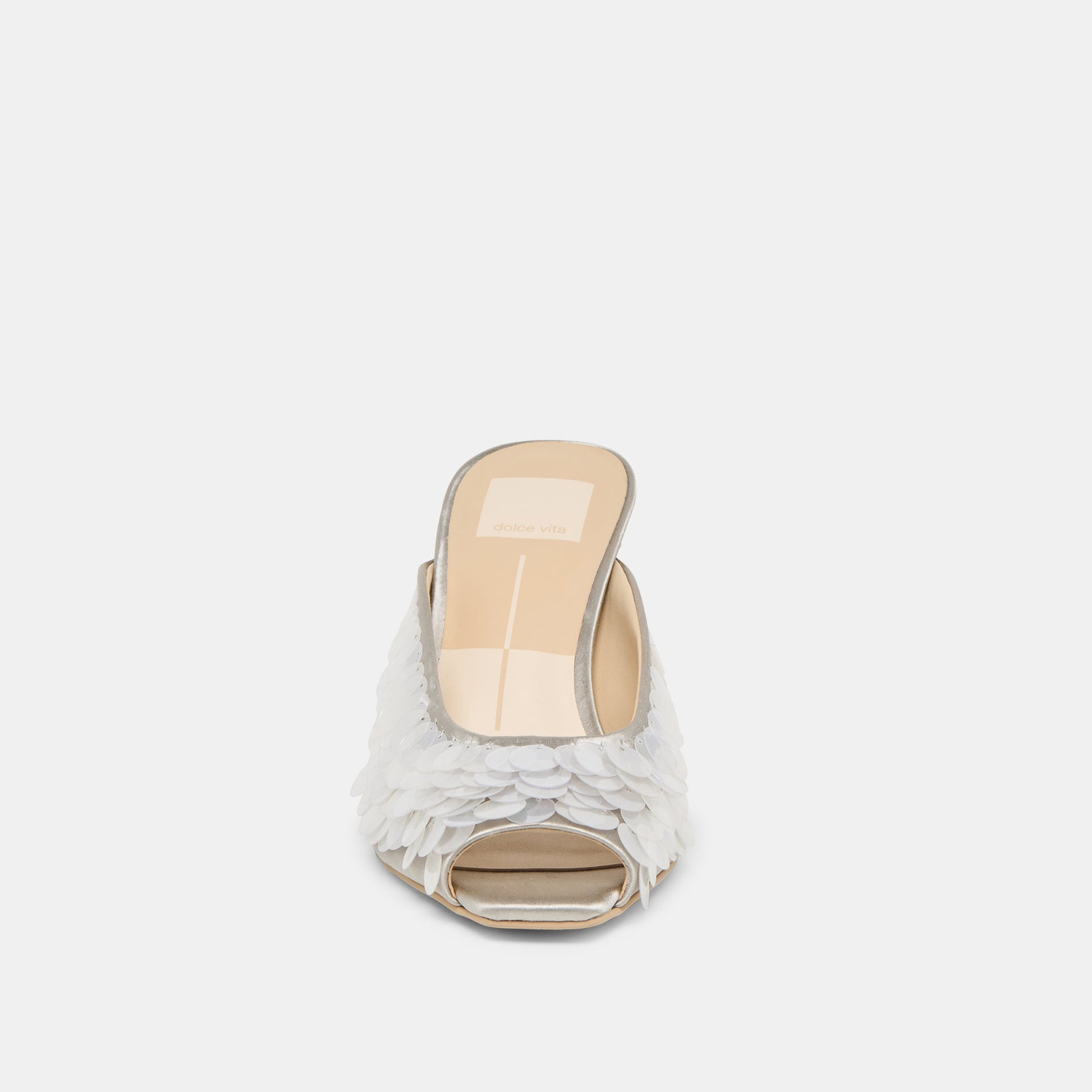 Dolce Vita Samary Confetti Silver Satin Heels