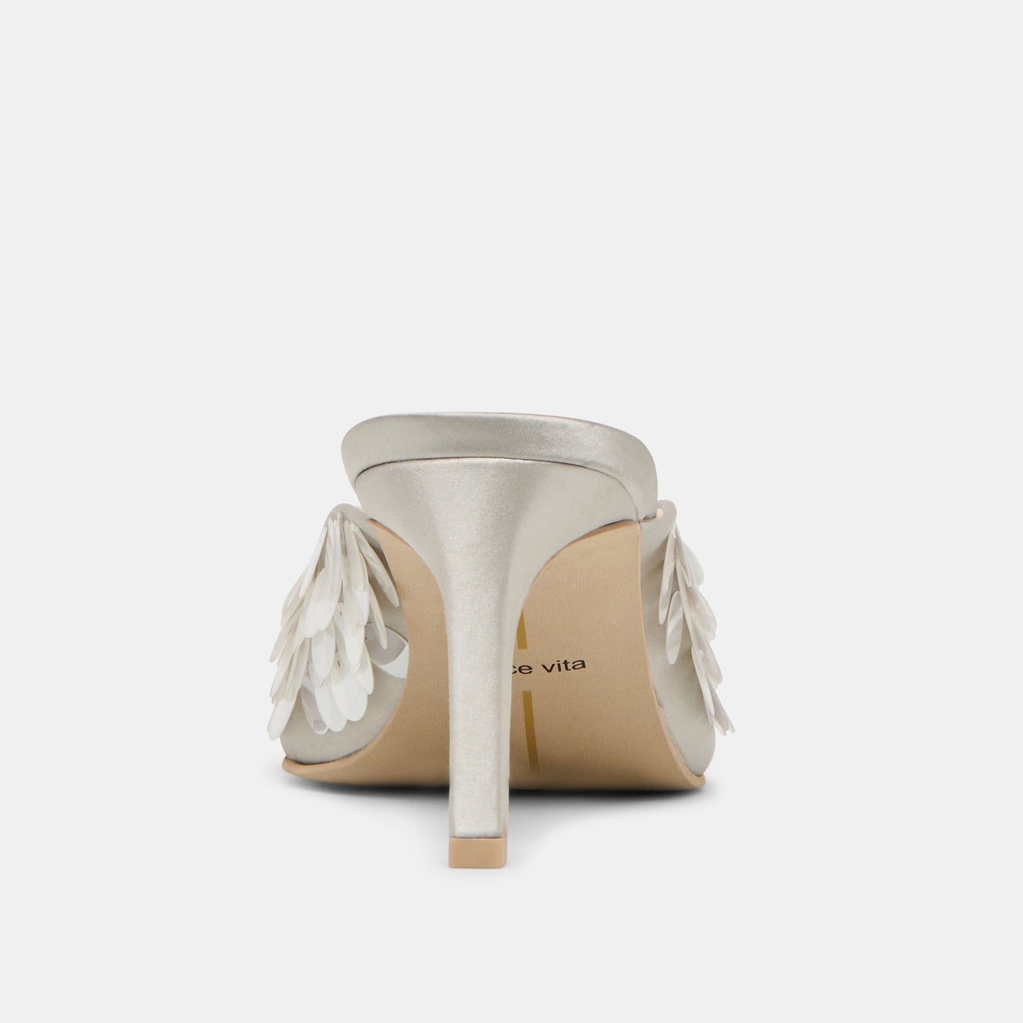 Dolce Vita Samary Confetti Silver Satin Heels