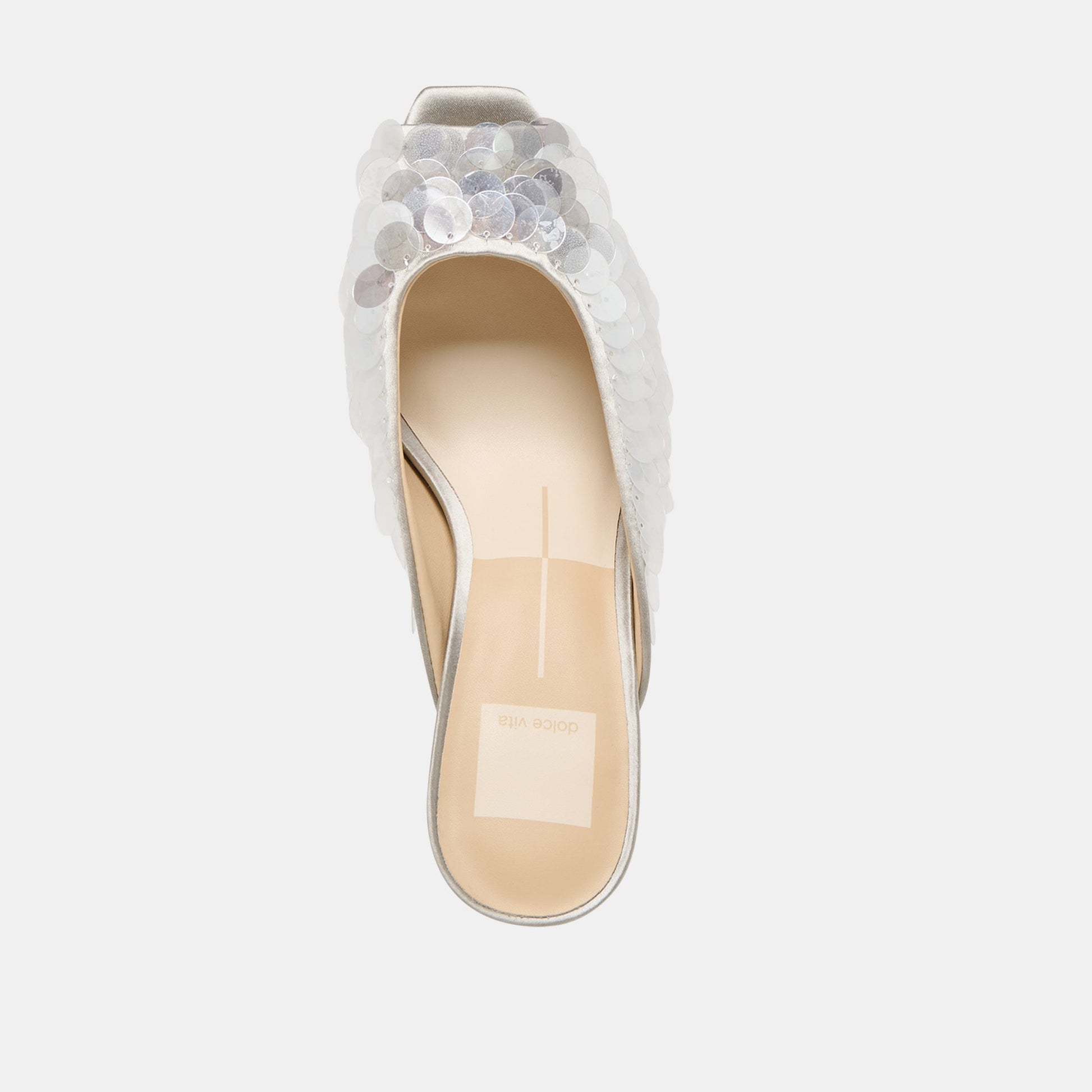 Dolce Vita Samary Confetti Silver Satin Heels