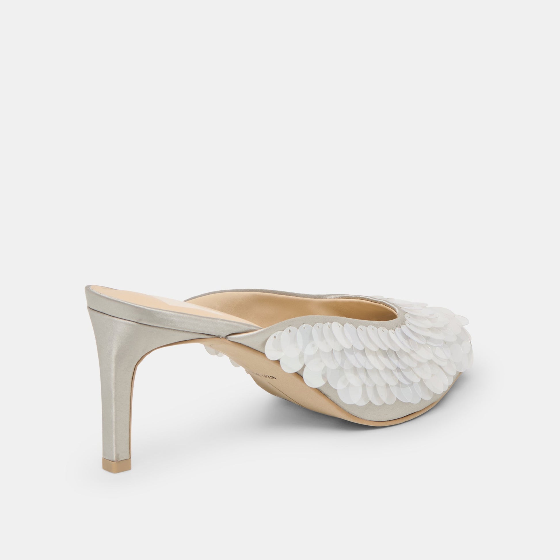 Dolce Vita Samary Confetti Silver Satin Heels