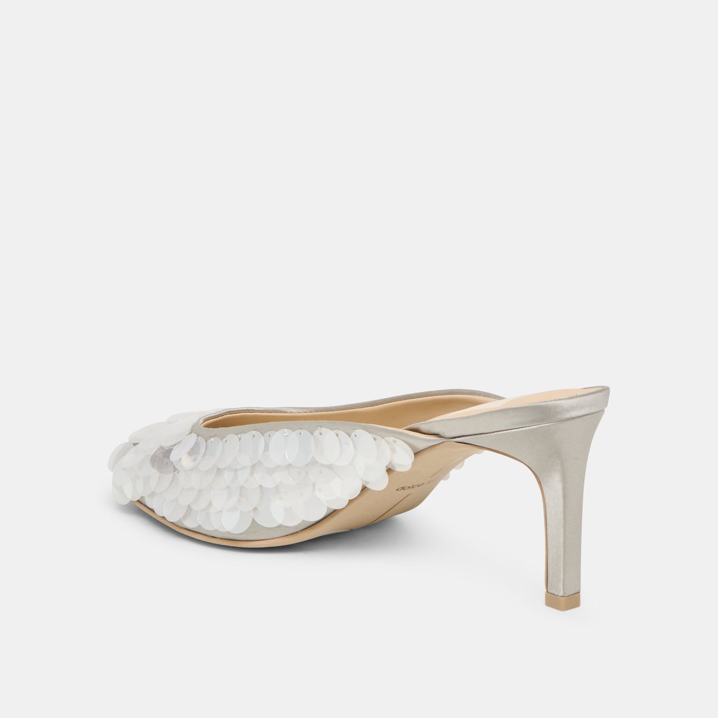 Dolce Vita Samary Confetti Silver Satin Heels