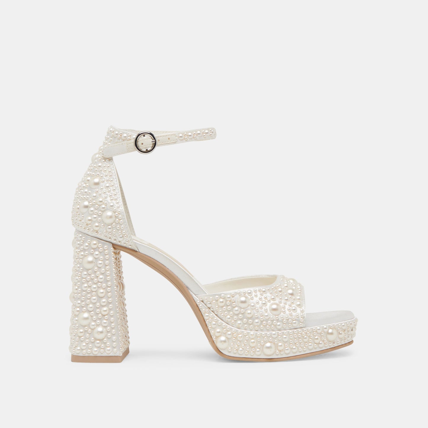 Dolce Vita PANDRO PEARL HEELS TRUE WHITE SATIN
