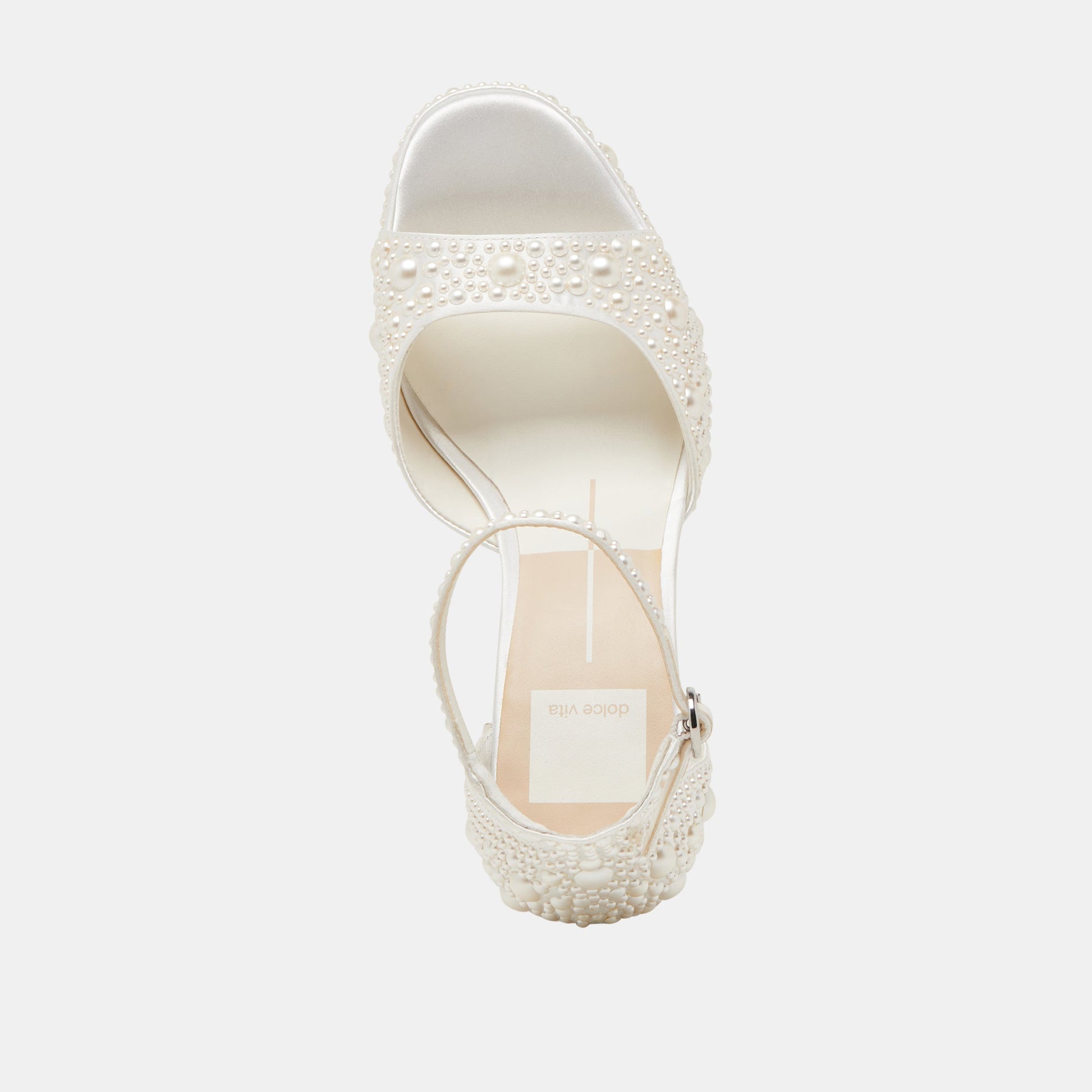 Dolce Vita PANDRO PEARL HEELS TRUE WHITE SATIN