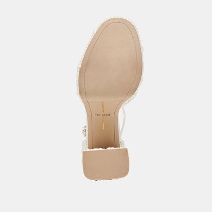 Dolce Vita PANDRO PEARL HEELS TRUE WHITE SATIN