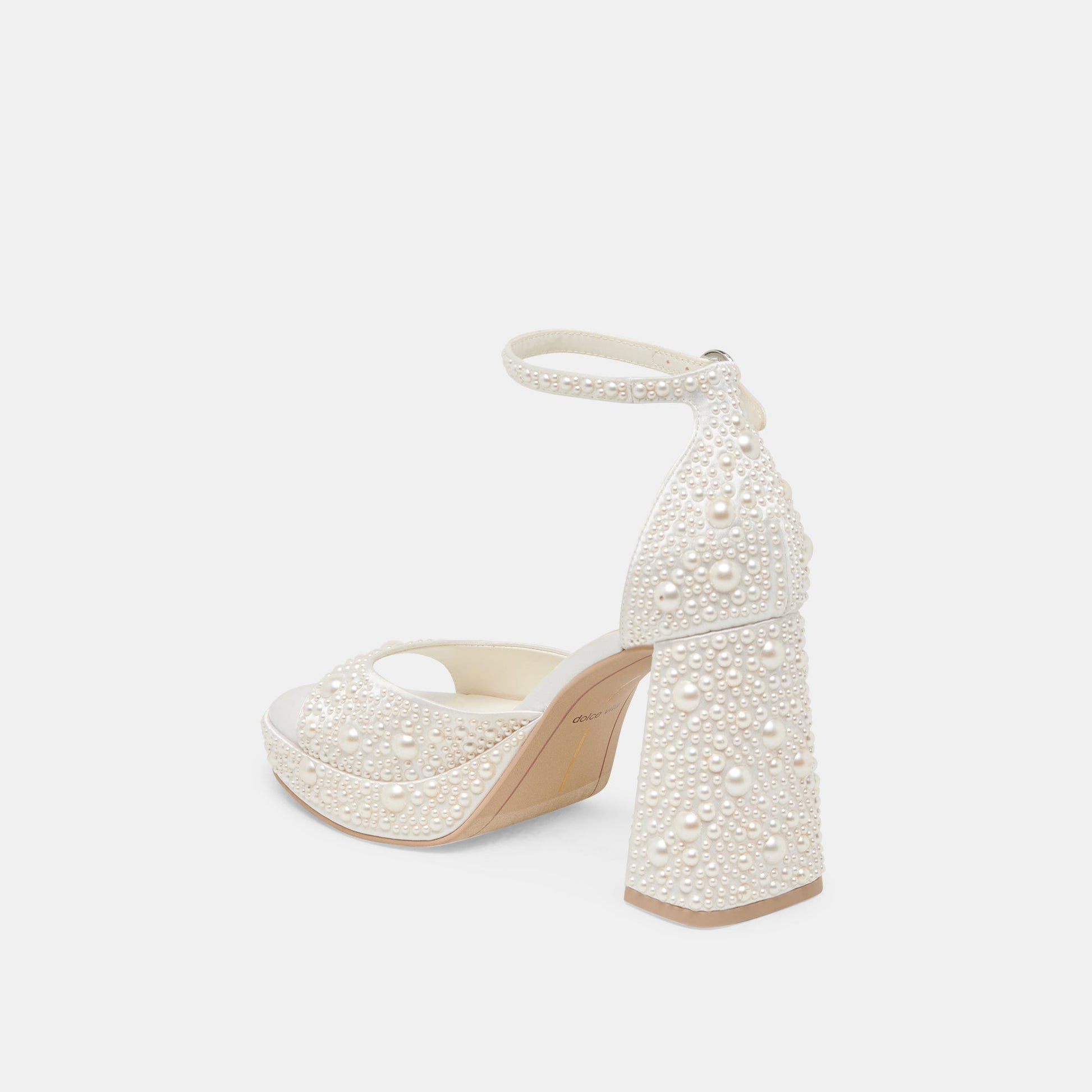 Dolce Vita PANDRO PEARL HEELS TRUE WHITE SATIN