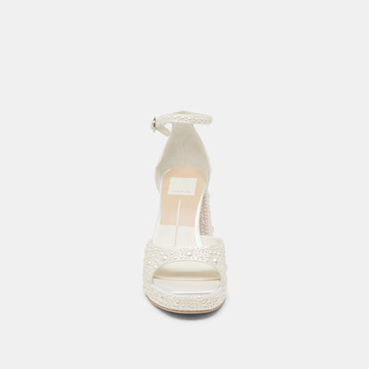 Dolce Vita PANDRO PEARL HEELS TRUE WHITE SATIN