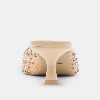 Dolce Vita Cleo Pearl Blush Lace Mesh Heels