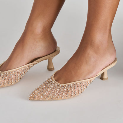 Dolce Vita Cleo Pearl Blush Lace Mesh Heels