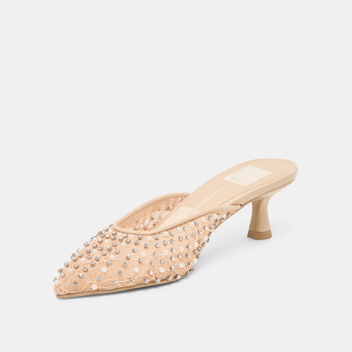 Dolce Vita Cleo Pearl Blush Lace Mesh Heels