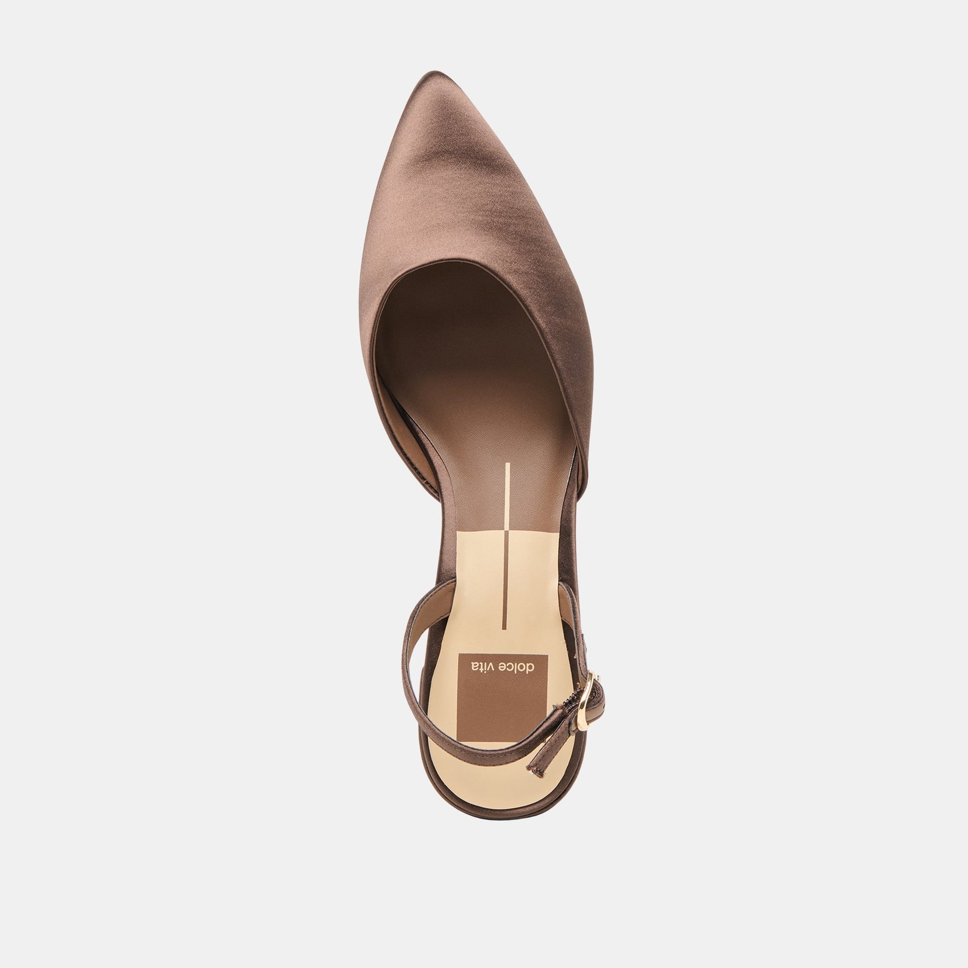 Dolce Vita Carel Dk Brown Satin Heels