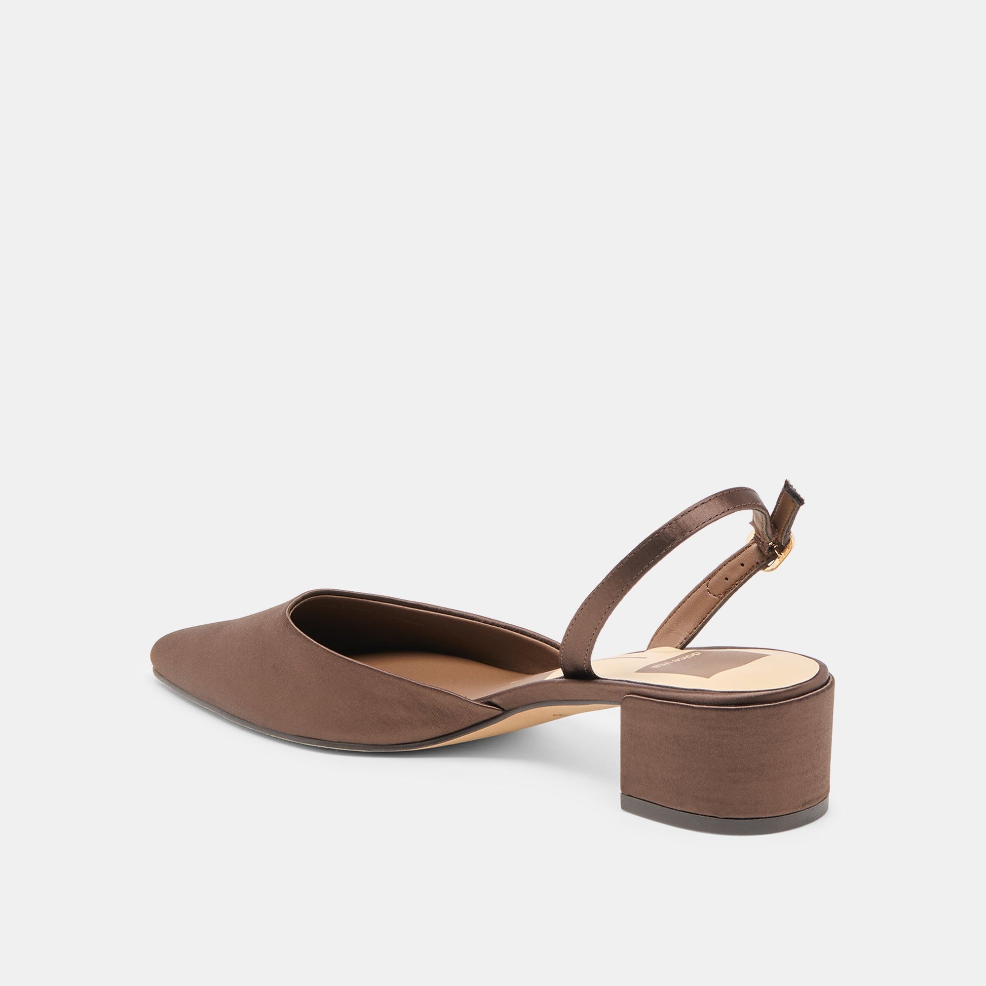 Dolce Vita Carel Dk Brown Satin Heels