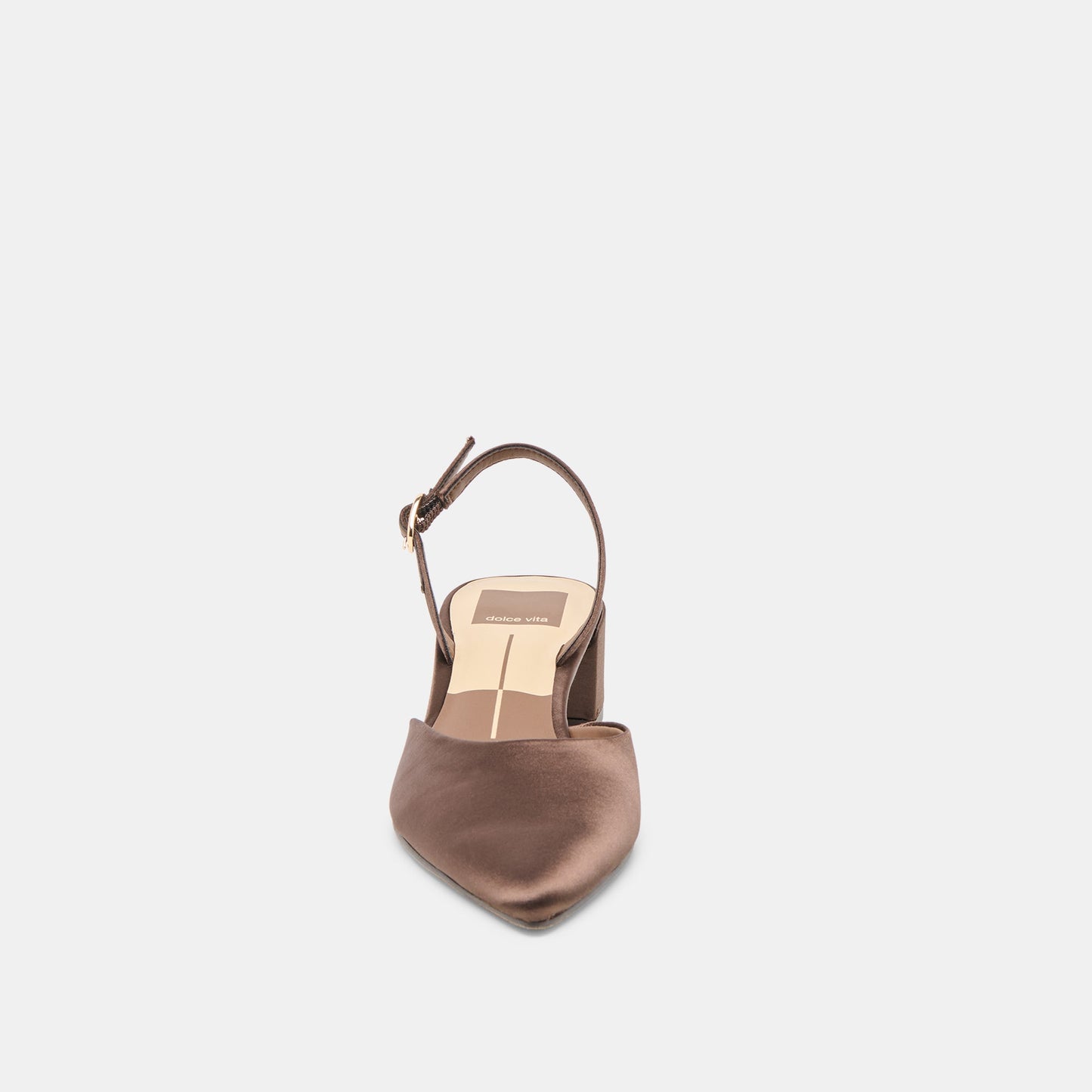 Dolce Vita Carel Dk Brown Satin Heels