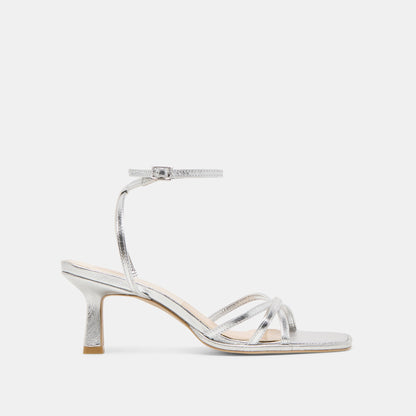 Dolce Vita Manji Silver Metallic Leather Heels