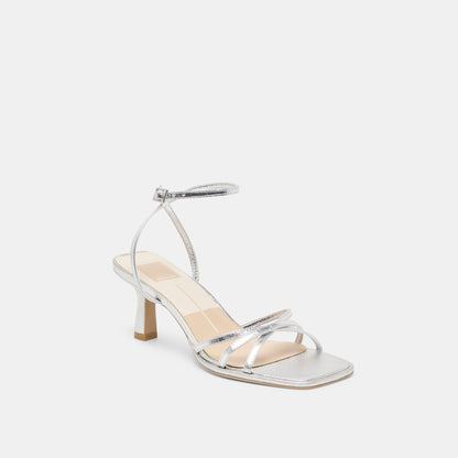 Dolce Vita Manji Silver Metallic Leather Heels