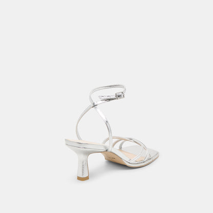Dolce Vita Manji Silver Metallic Leather Heels