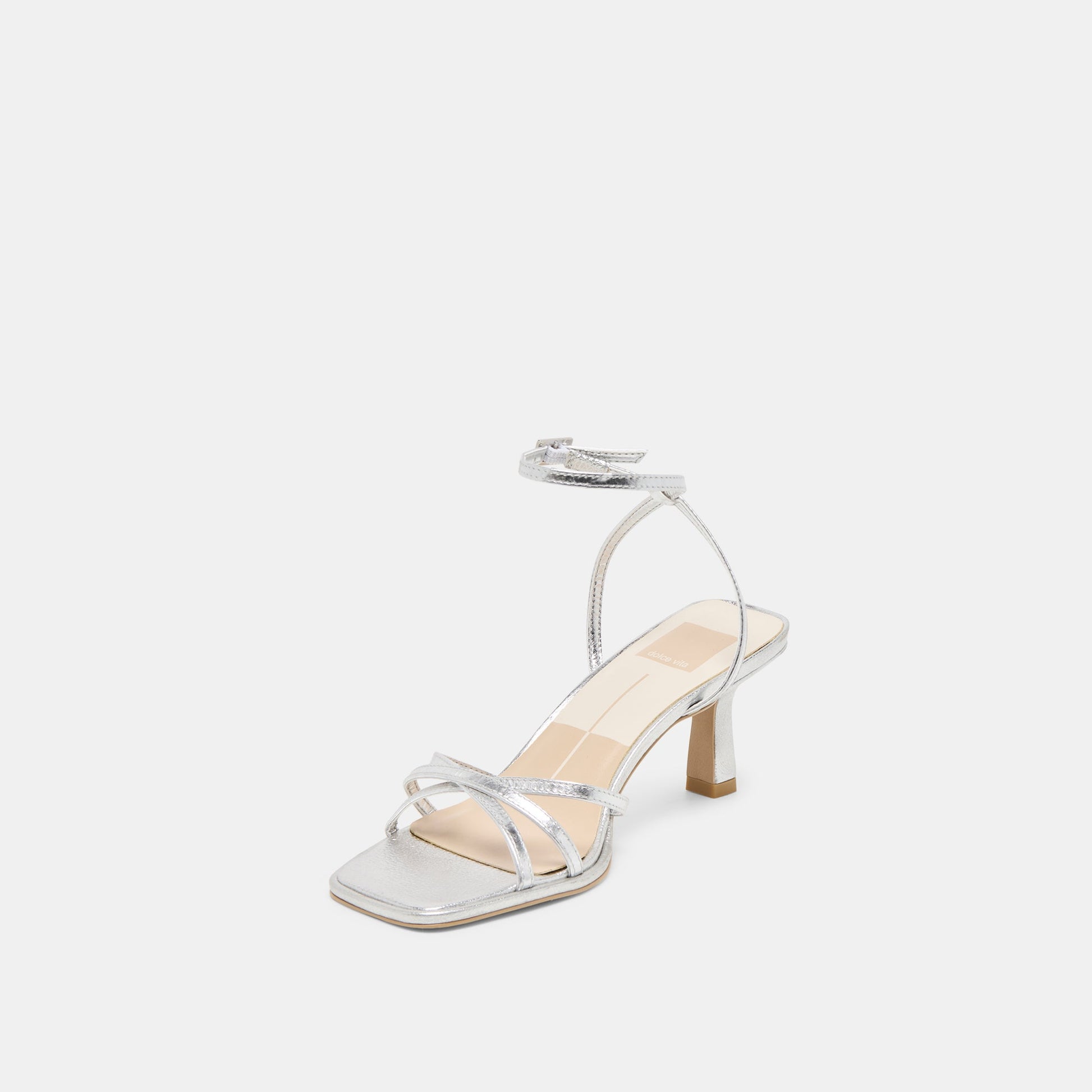 Dolce Vita Manji Silver Metallic Leather Heels