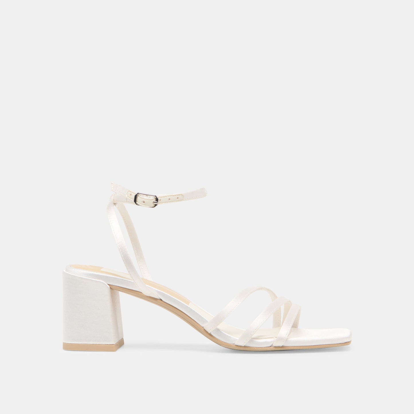 Dolce Vita Ysabel True White Satin Heels