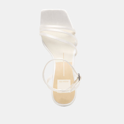 Dolce Vita Ysabel True White Satin Heels