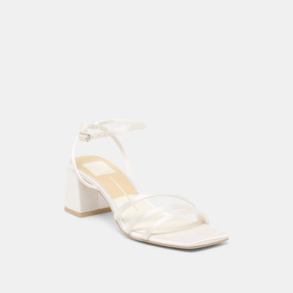 Dolce Vita Ysabel True White Satin Heels