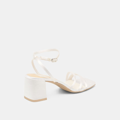 Dolce Vita Ysabel True White Satin Heels