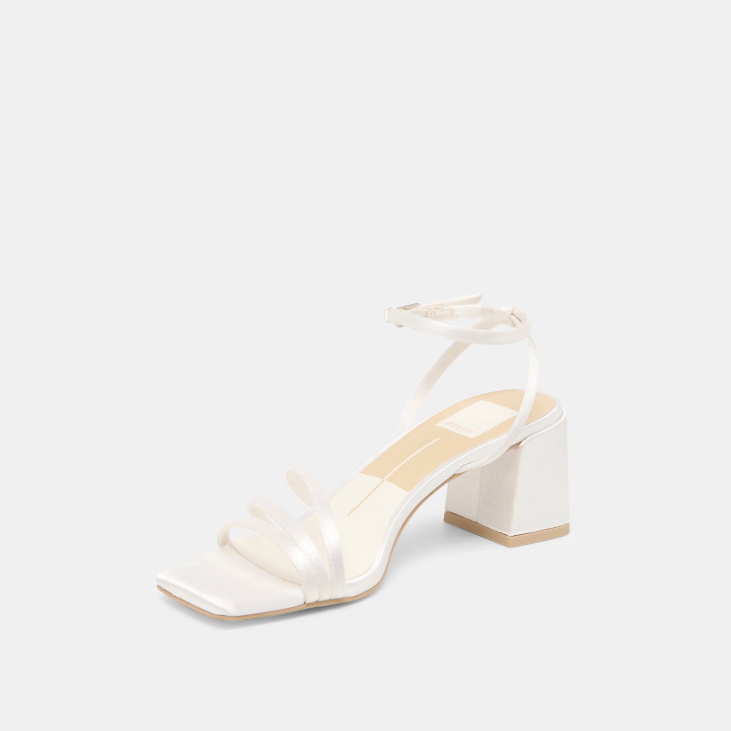 Dolce Vita Ysabel True White Satin Heels